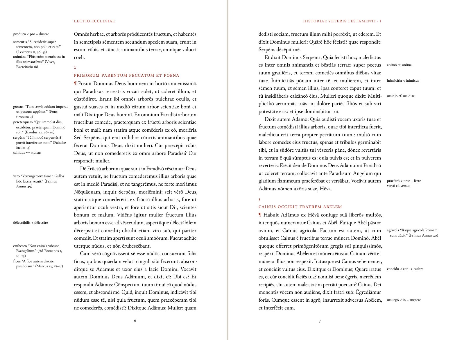 Two facing pages of Selectae e Veteri Testamento Historiae